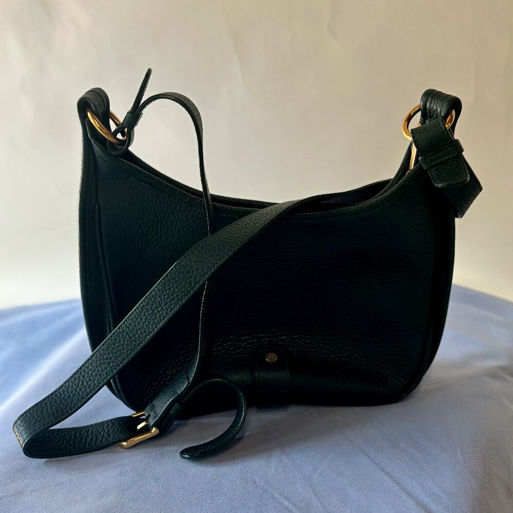 GiGi New York Pebbled Leather Crossbody Bag – Dark Green